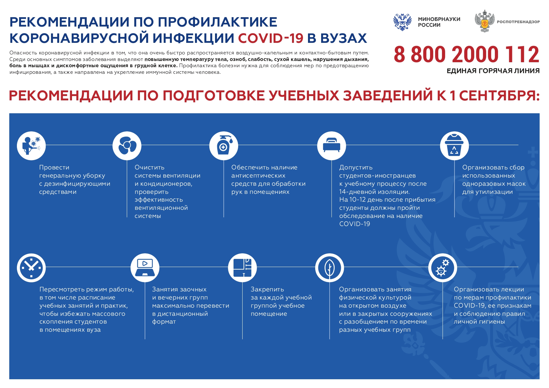Рекомендации по профилактике коронавирусной инфекции