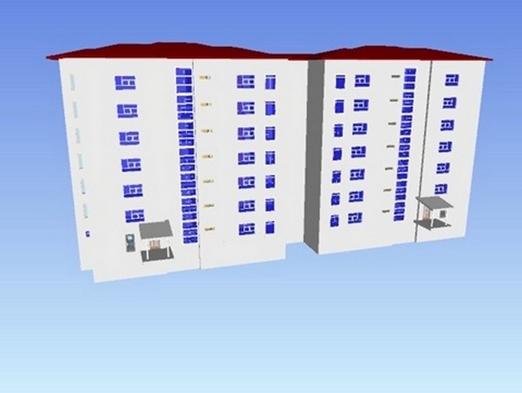 3D-модель изменённого здания в среде Autodesk Navisworks Manage